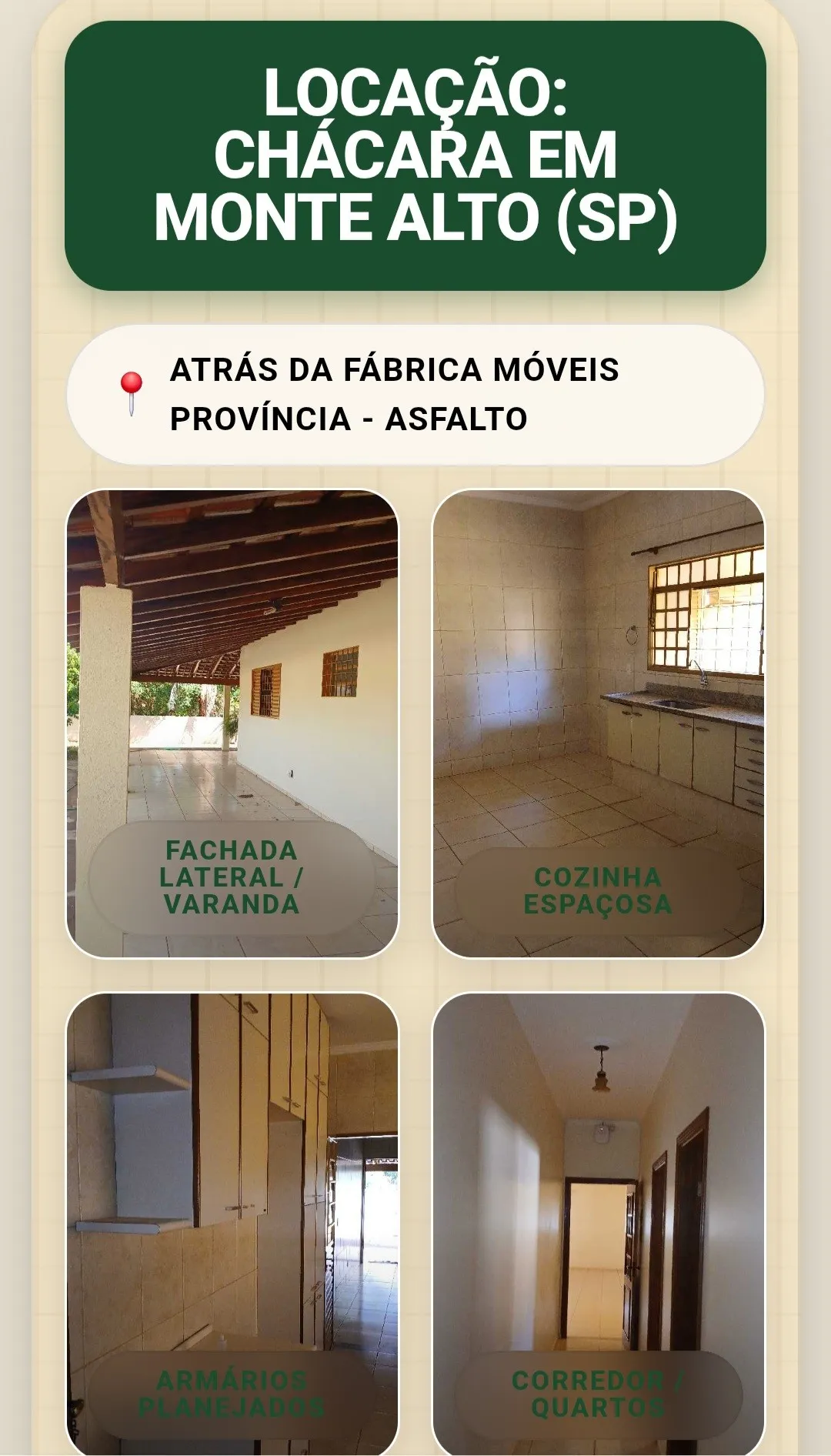 Fazenda / Sítio / Chácara com 2 quartos para aluguel, 1000m² — foto 3 de 4