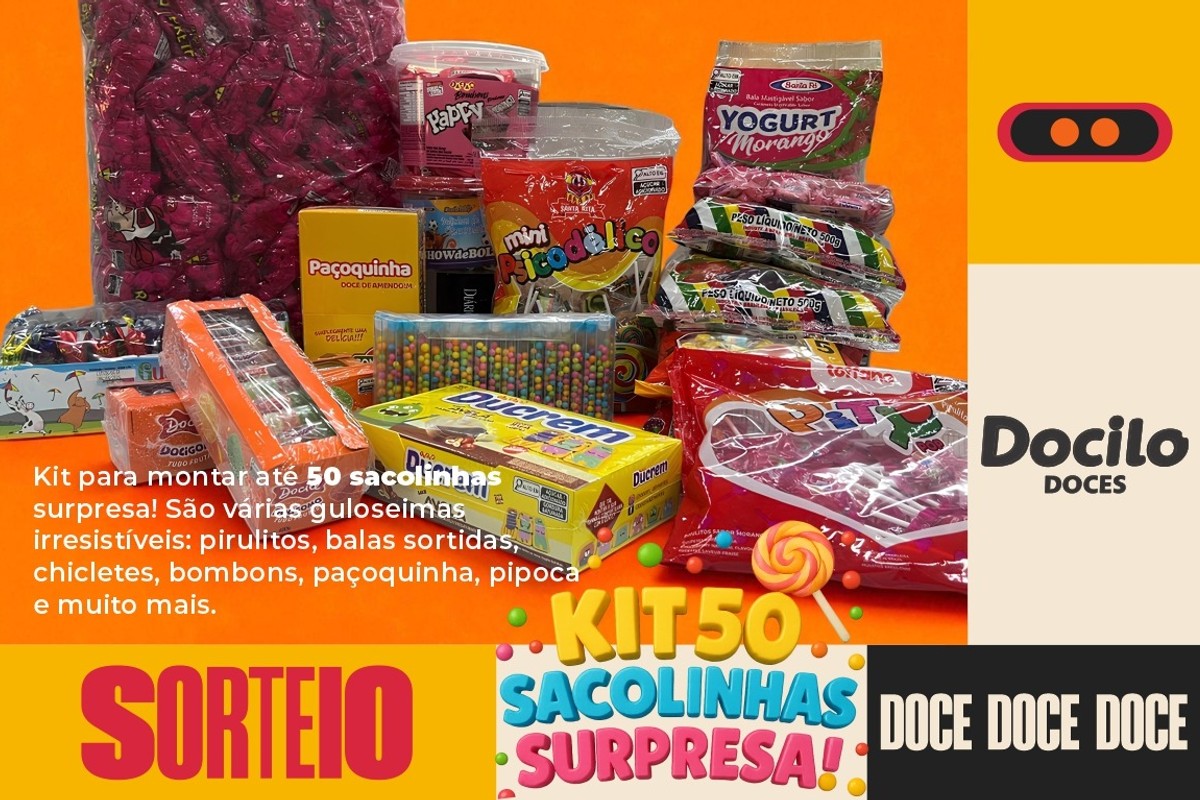 .::. KIT 50 SACOLINHAS DOCILO DOCES .::.‎