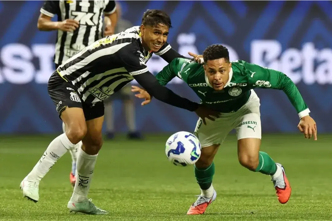 Palmeiras vence Santos por 2 a 0 e deixa rival em situação preocupante no Brasileirão