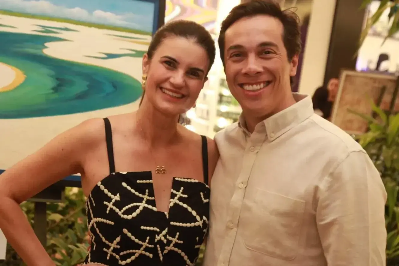 Os médicos Camila e Rodrigo Motta. Ele expôs uma de suas obras na mostra Ser Tão (Arnaldo Mussi)