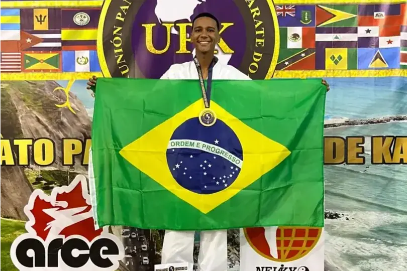 João Vitor é destaque no Pan-Americano de Karatê e conquista título (Divulgação)
