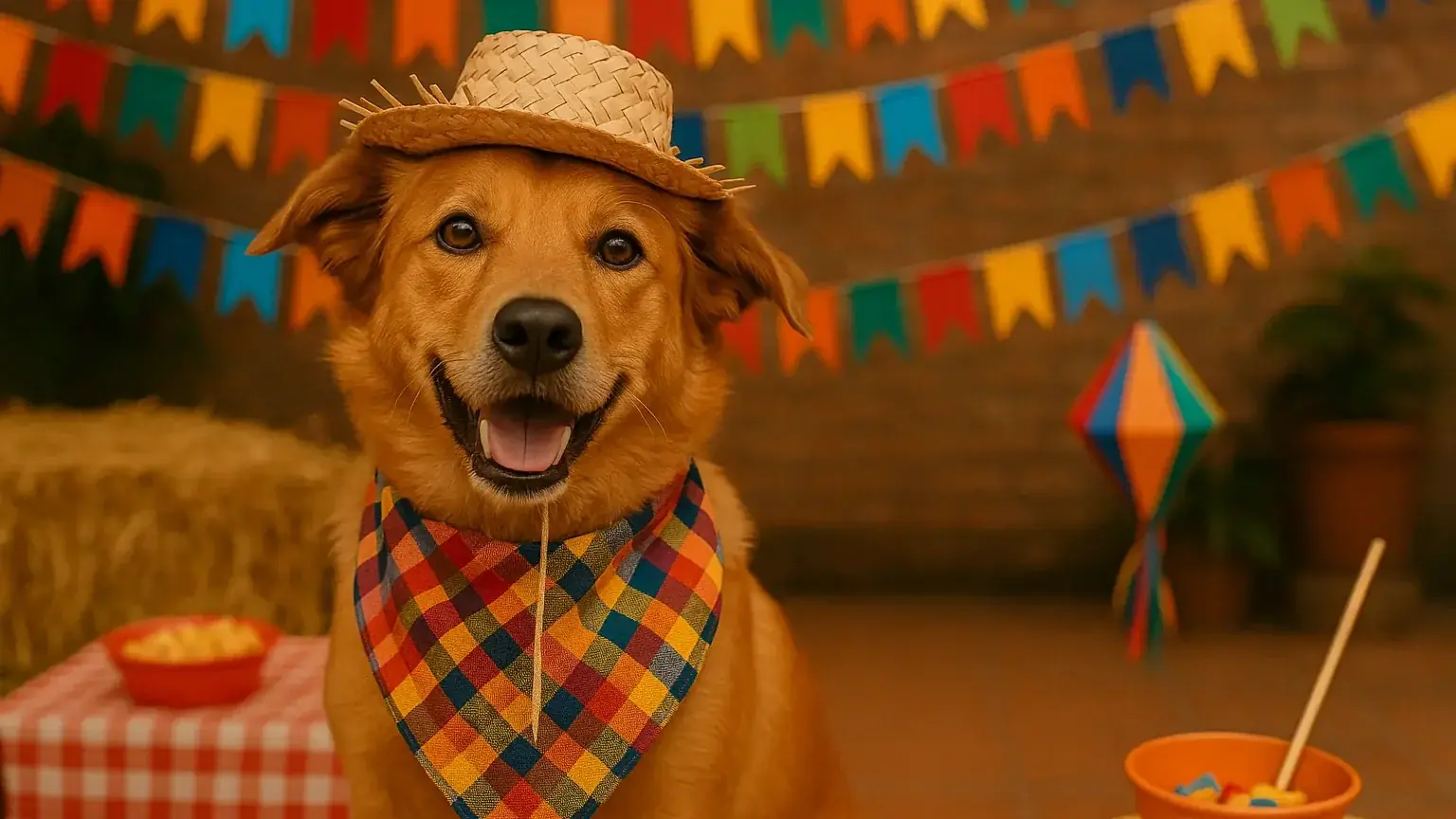 ‘Aurraiá Pet’ reúne tutores e animais de estimação em clima de festa junina (Imagem gerada por IA)