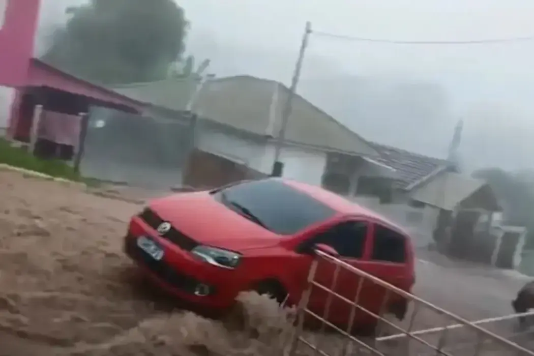Estragos da chuva também atingiram o Rio Grande do Sul (Redes sociais)