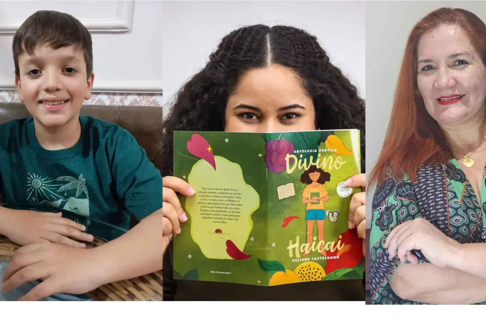 Gabriel Eduardo, Poliane Castelhano e Glau Ramires realizam a mesa literária “Criação Literária e os Desafios do Mercado Editorial” (Reprodução)