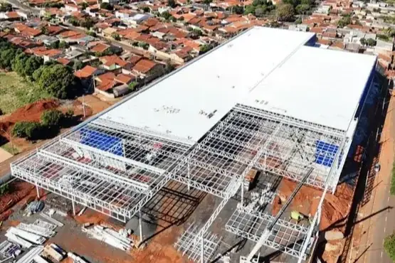 Vista aérea das obras do Max Atacadista em Rio Preto (Divulgação)