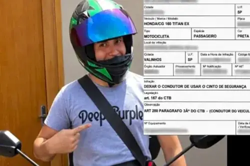 Multa por falta de cinto em moto em Valinhos gera polêmica