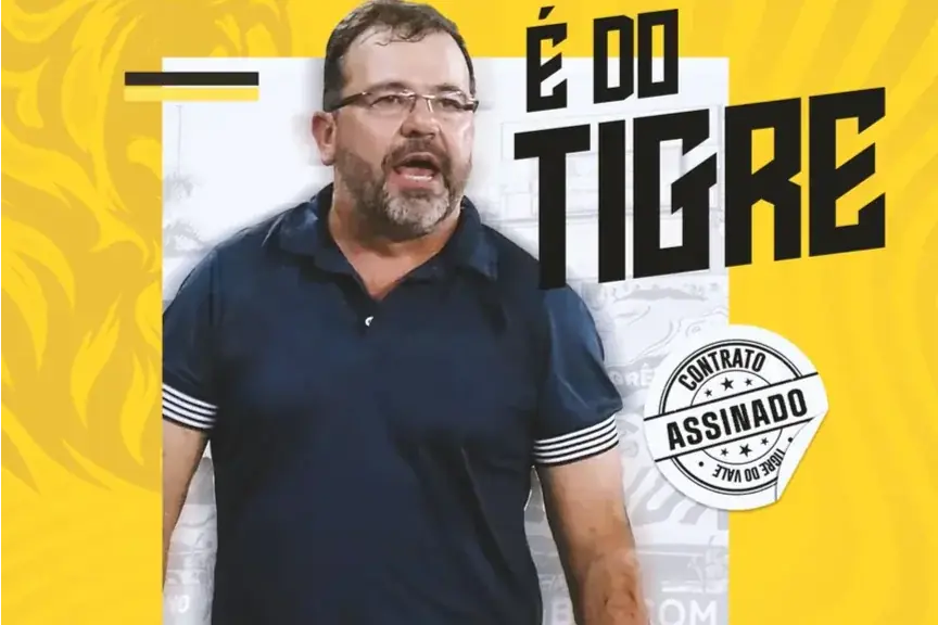 Arte anunciando a chegada de Enderson Moreira, novo técnico do Novorizontino (Divulgação/Novorizontino)