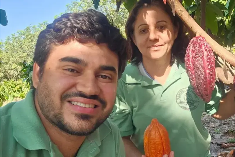 Diego e Jucileide da Silva fizeram investimentos no plantio de cacau e 
no chocolate (Divulgação)