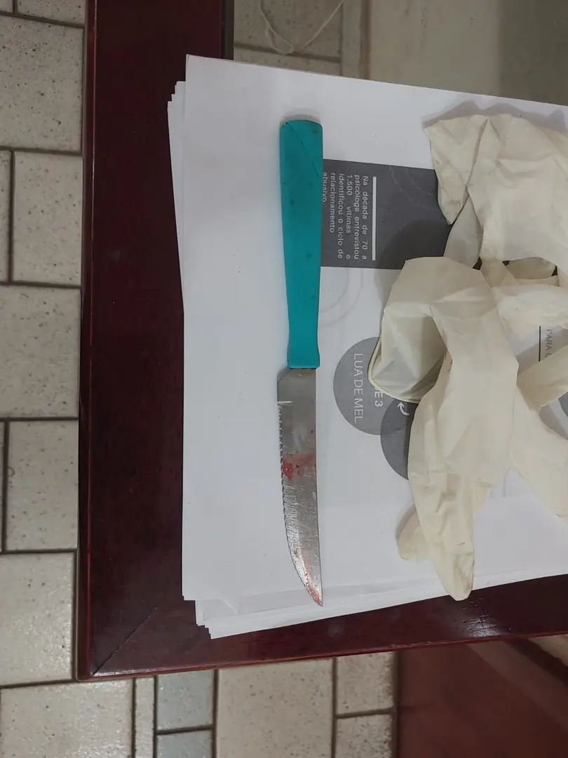Faca apreendida no local do crime (Divulgação/GCM)