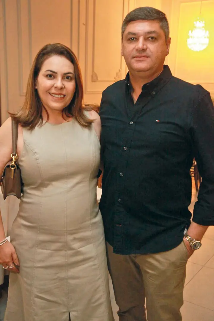 Jales de Freitas e a mulher, Isabel, em jantar que reuniu corretores de imóveis (Arnaldo Mussi)