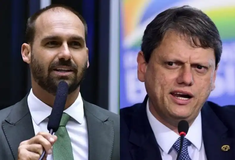 Ataque de Eduardo Bolsonaro a Tarcísio de Freitas deixa aliados desconfortáveis