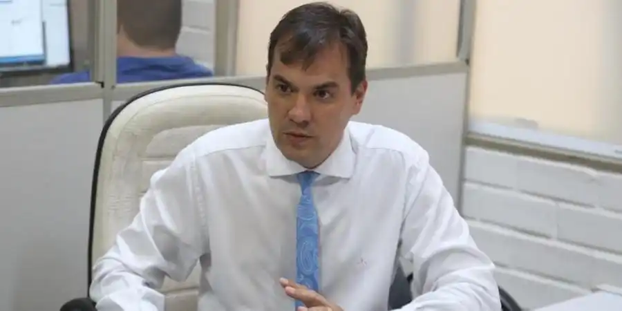 Fábio Marcondes, vereador licenciado e atual secretário de Esportes, durante entrevista (Guilherme Baffi 26/3/2019)
