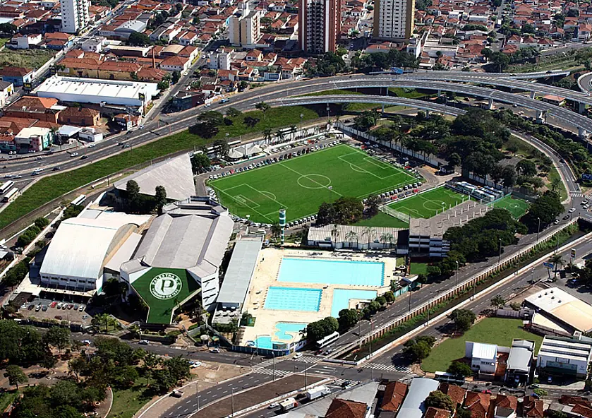 Vista panorâmica do Palestra Esporte Clube, ainda conservado no auge dos anos 80 (Arquivo/Diário da Região)