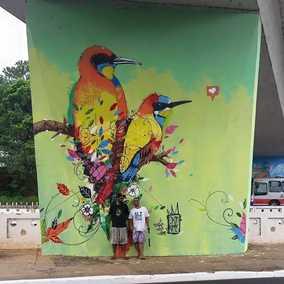 Pássaros na avenida Philadelpho Manoel Gouveia Neto: obra de Edson Ramos que, mesmo com o desgaste do tempo, ainda colore a paisagem urbana de Rio Preto (Divulgação)