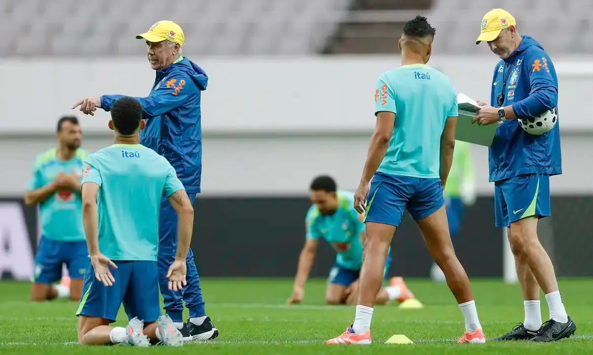 Ancelotti aposta no esquema 4-4-2 diante da Coreia do Sul (Agência Brasil)