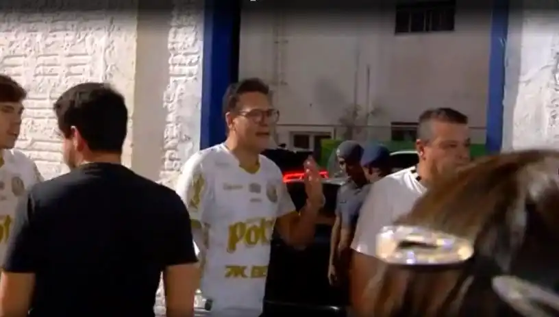 Fábio Marcondes no estádio em Mirassol durante a confusão: polícia vai pedir perícia (Reprodução/TV Tem)