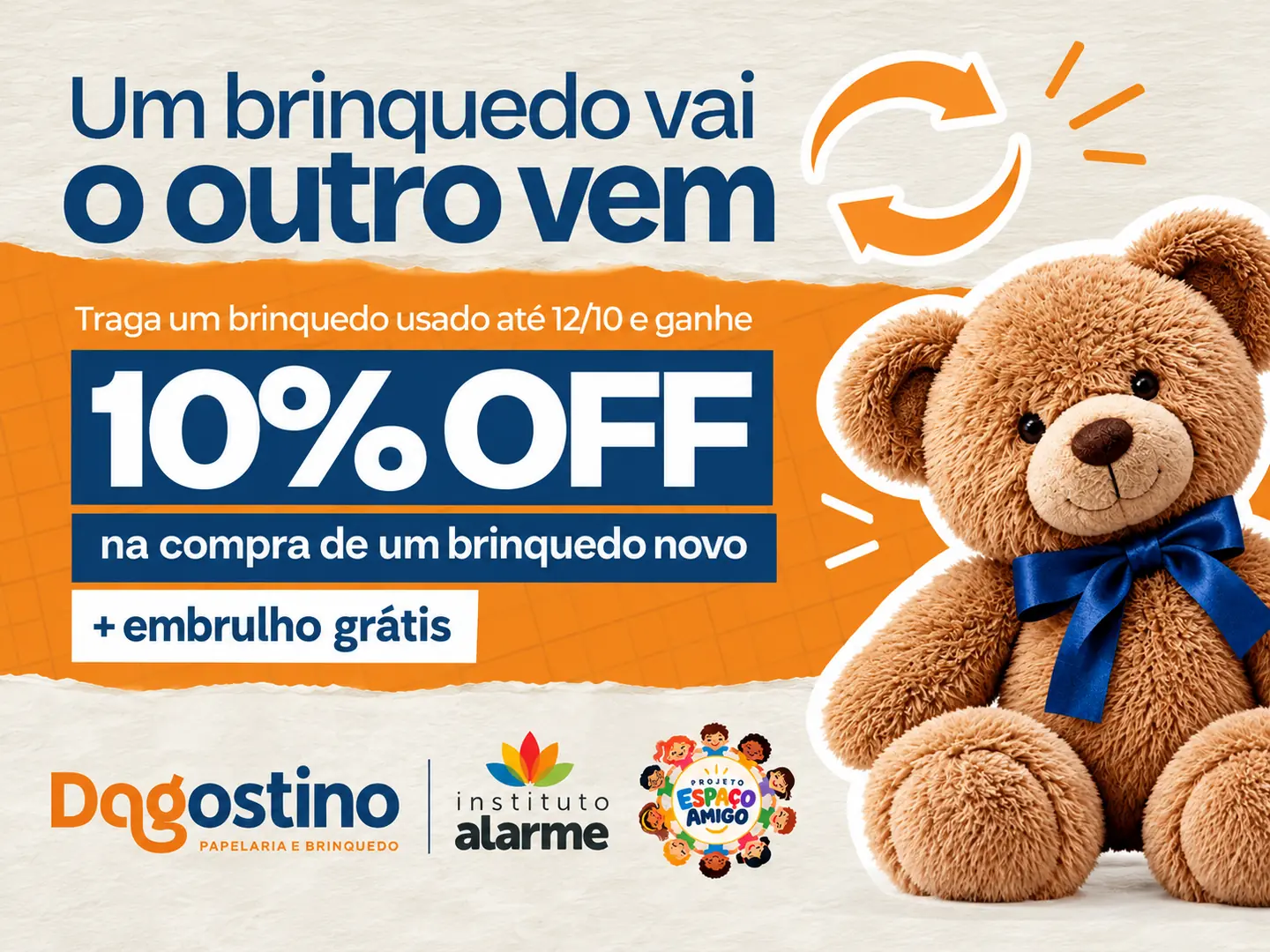 Campanha de troca de brinquedos em Rio Preto e Nova Granada