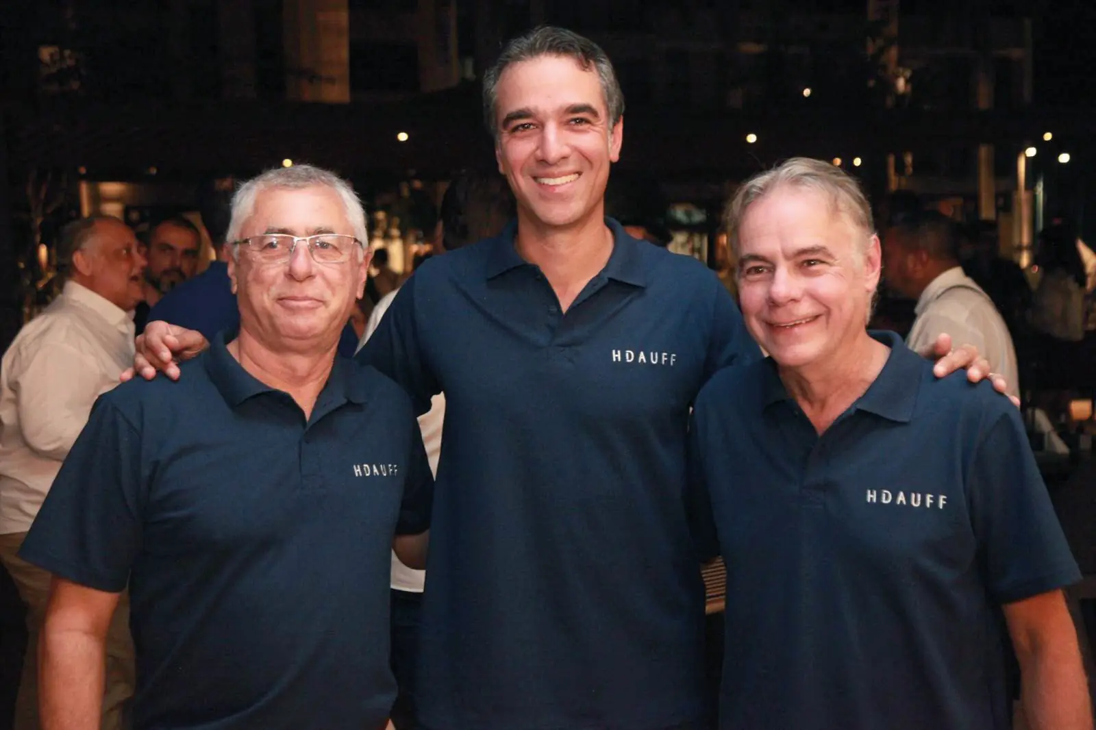 Dilson de Paula, Rafael Hawilla e Flavio Grecco, em coquetel de inauguração da sala de recepção no Georgina (Arnaldo Mussi)