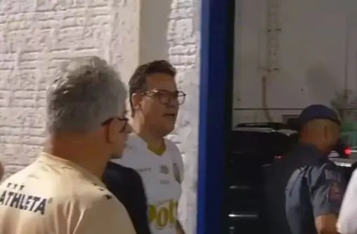 Fábio Marcondes, em confusão no jogo contra entre Mirassol e Palmeiras (Reprodução/ TV Tem)