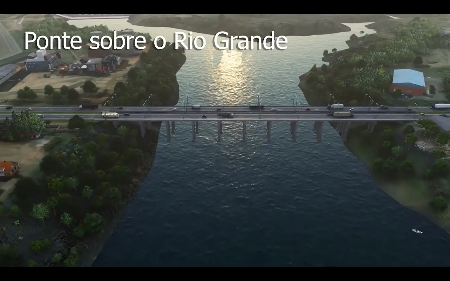 Vídeo mostra como ficará a ponte do rio Grande, em Icém, com a duplicação (Reprodução)