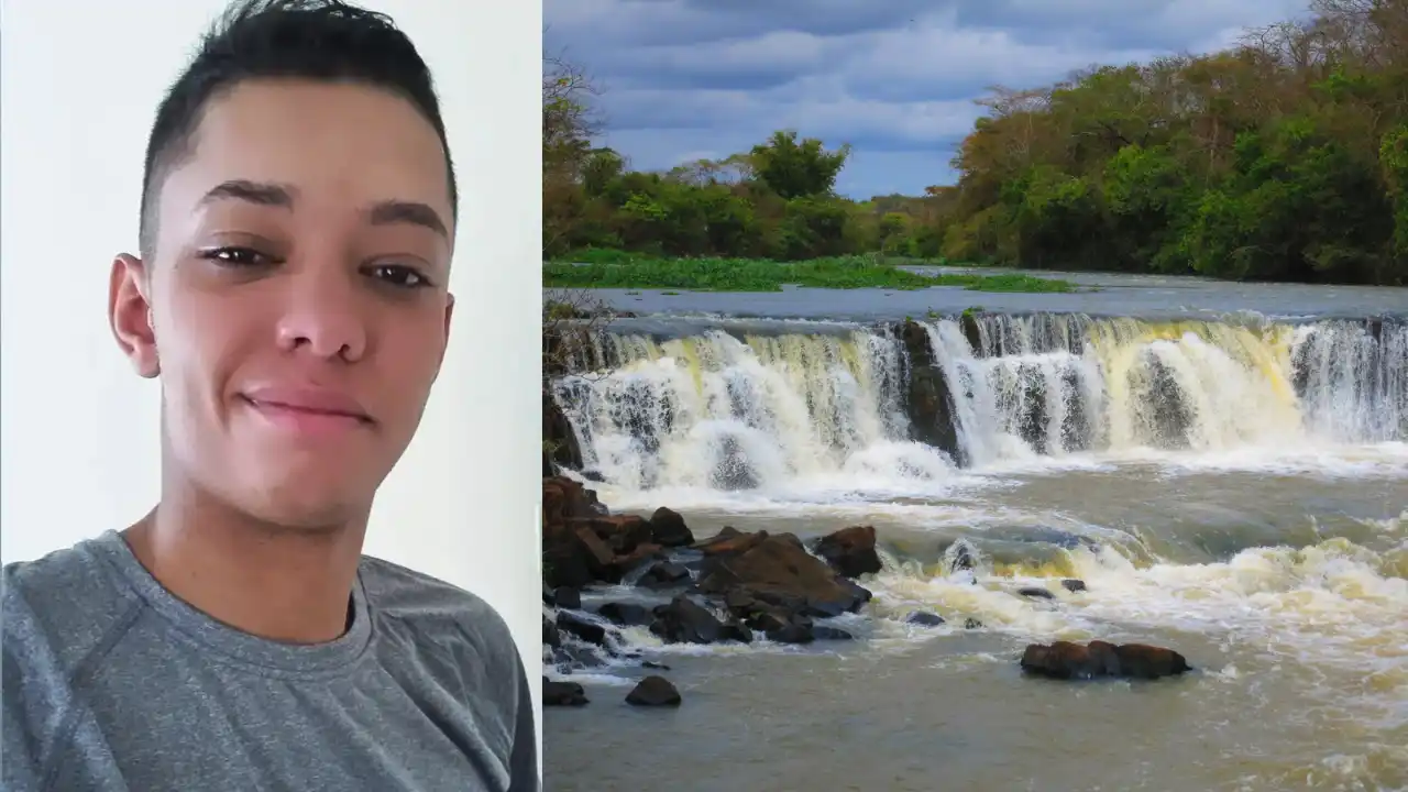 Edson Ramos está desaparecido desde domingo, após escorregar e ser levado pela correnteza na cachoeira do Talhadão em Duplo Céu, distrito de Palestina (Reprodução)