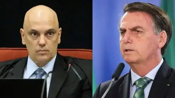 O ministro do STF Alexandre de Moraes e o ex-presidente Jair Bolsonaro (Fotos/Reprodução)