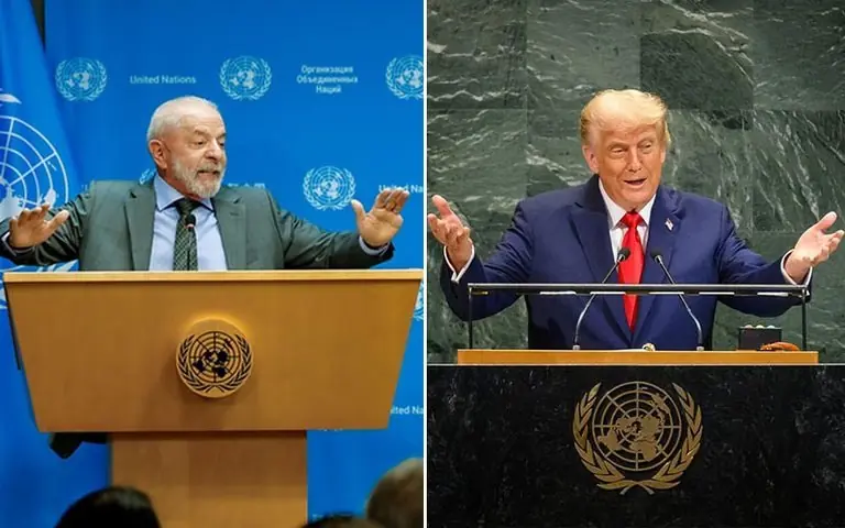 Luiz Inácio Lula da Silva, presidente do Brasil, e Donald Trump, presidente dos Estados Unidos (Divulgação)