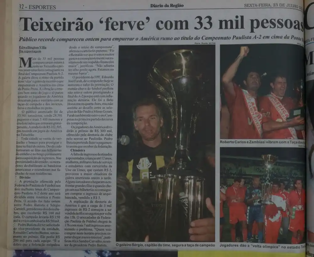 Reportagem destaca estádio lotado (Reprodução Diário da Região)