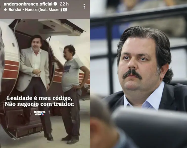 A postagem controversa de Branco... (Reprodução e Edvaldo Santos 12/8/2025)