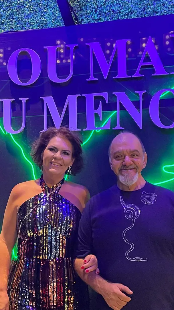 Sarah Ismael e José Mattar Jr. na festa” 60 ou Mais ou Menos” (Arnaldo Mussi)