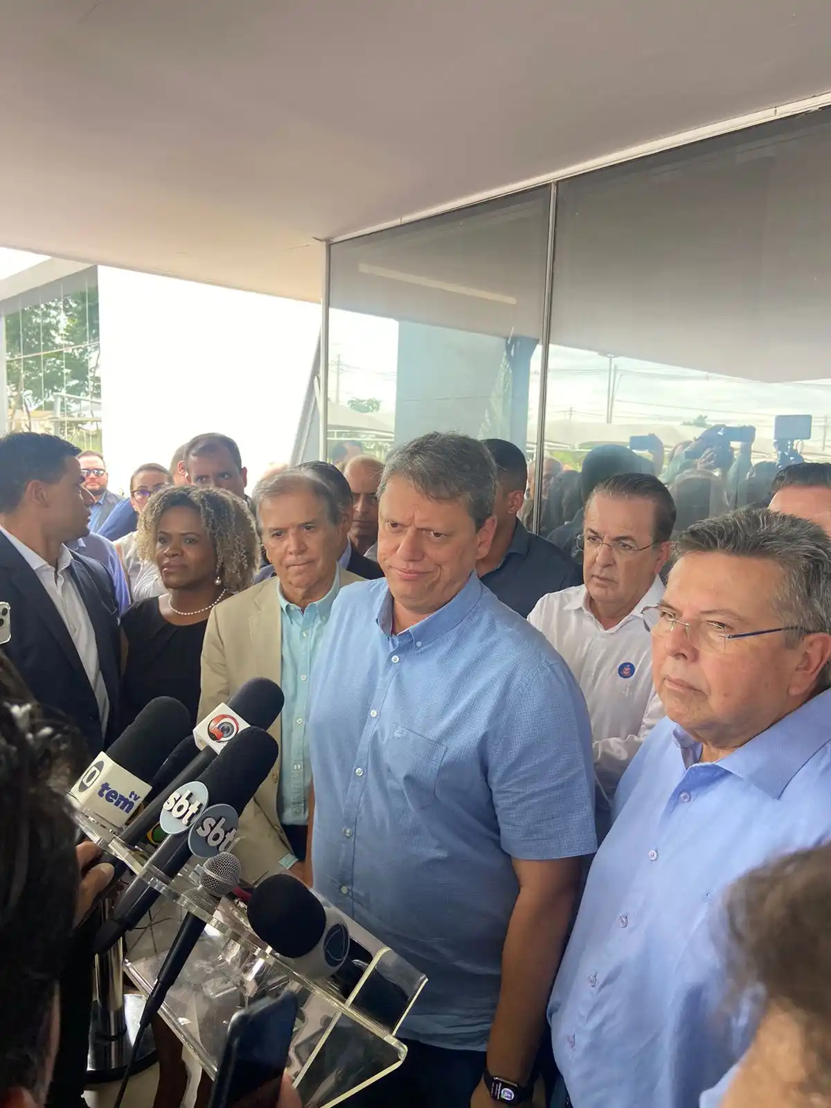 Governador Tarcísio de Freitas durante coletiva de imprensa no Parque Tecnológico de Rio Preto (Guilherme Baffi 10/3/2023)