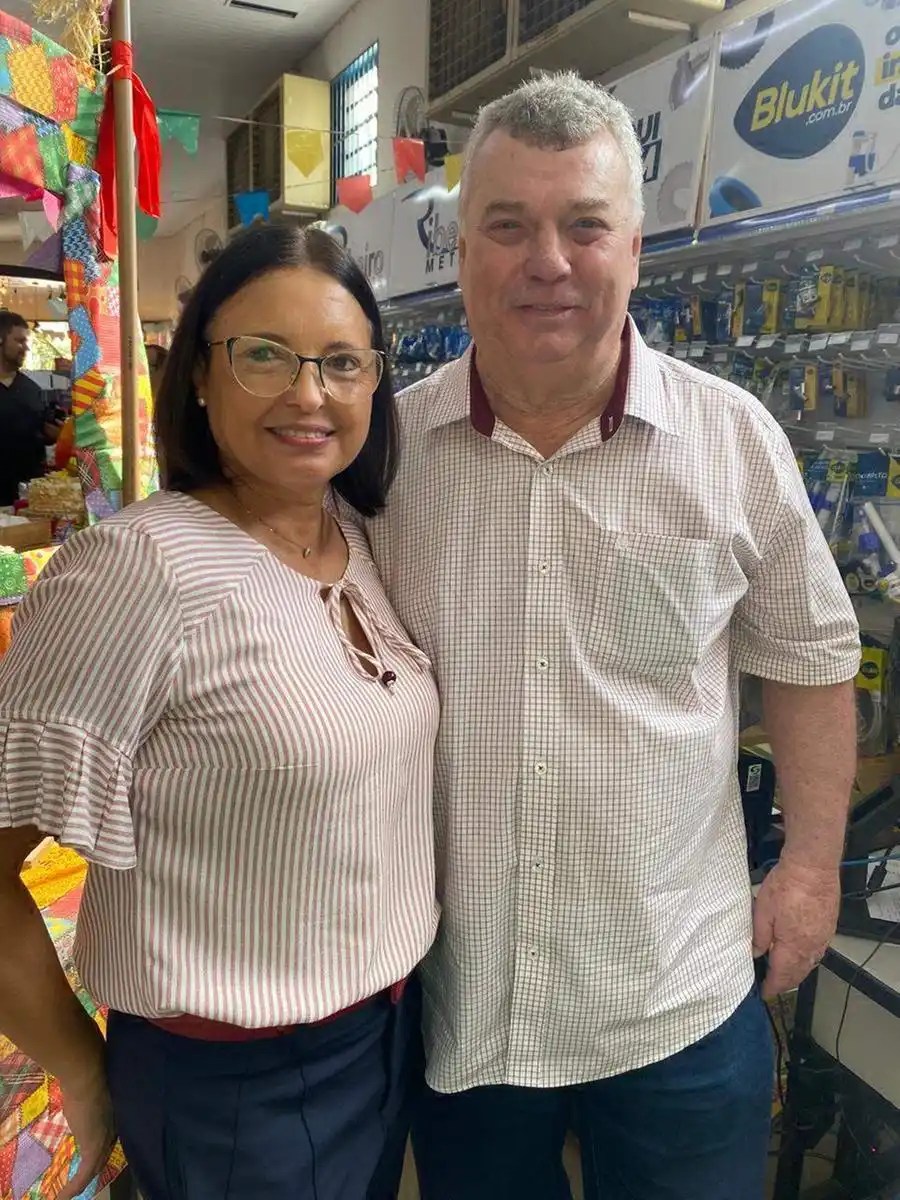 Paulo Francisco de Assis Paro e a mulher, Ivone Luiz Martins Paro, na festa Julhina da Tudo D’Água (Arnaldo Mussi)