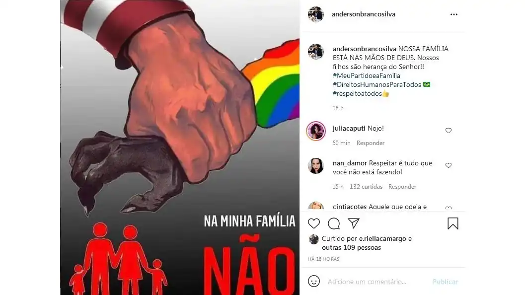 Anderson Branco, do PL, fez publicação homofóbica nas redes sociais (Reprodução/Instagram)