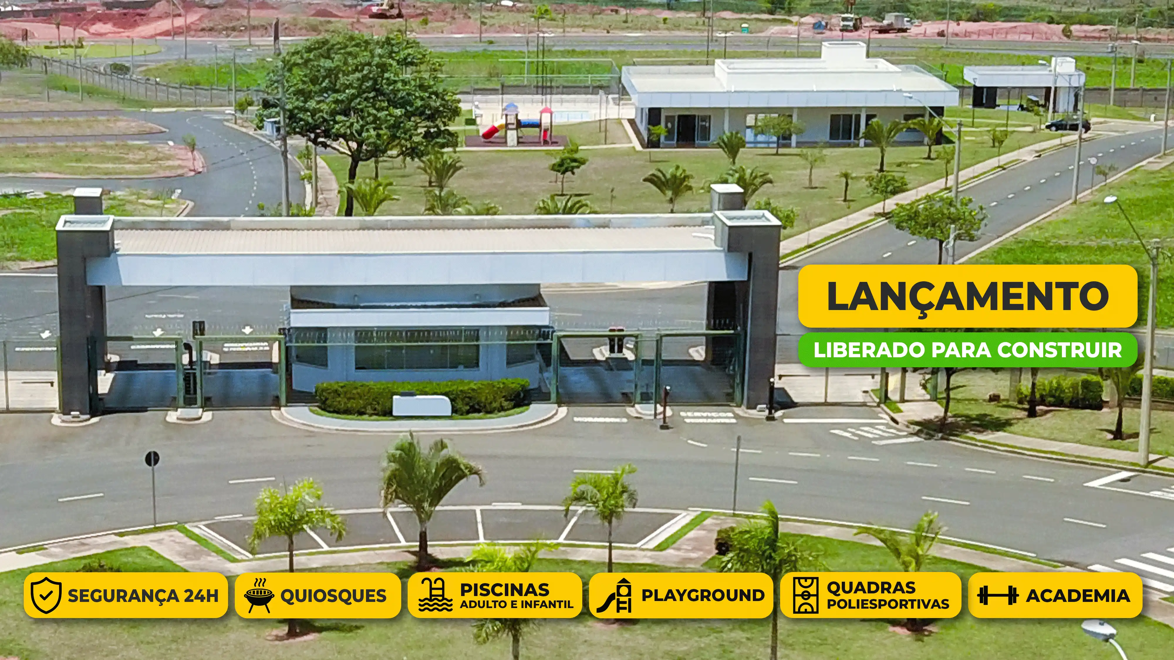 Loteamento fechado apresenta conceito moderno e diversas opções de lazer e segurança (DIvulgação)