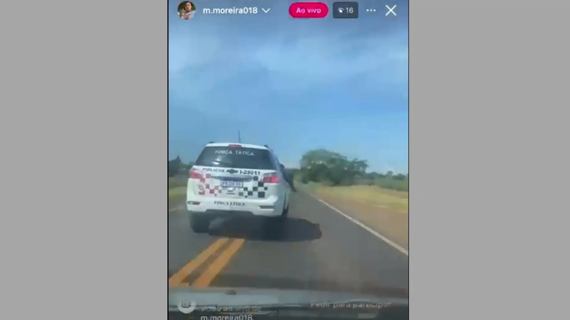 Dupla foge da polícia, faz live durante perseguição e é presa em Andradina