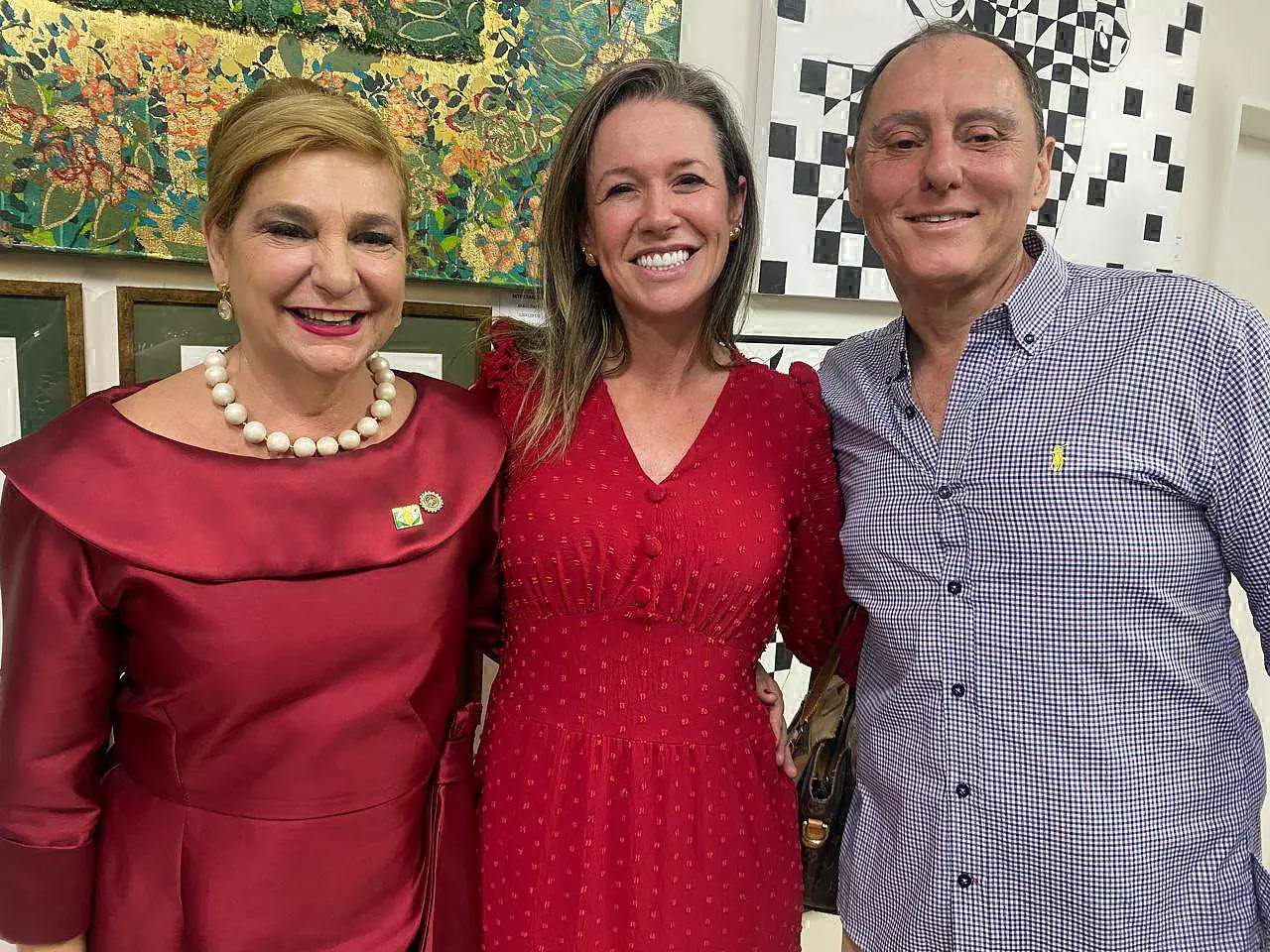 Asteria Quintana, Paula Sodré e Marcelo Lopes, em evento solidário do Rotary Centenário e Fundo Social de Rio Preto (Arnaldo Mussi)