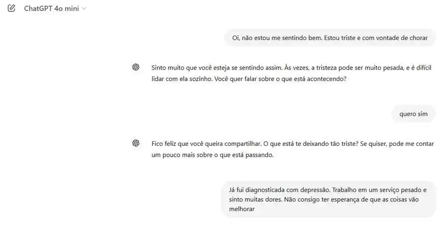 conversa da reportagem com o ChatGPT (Reprodução)