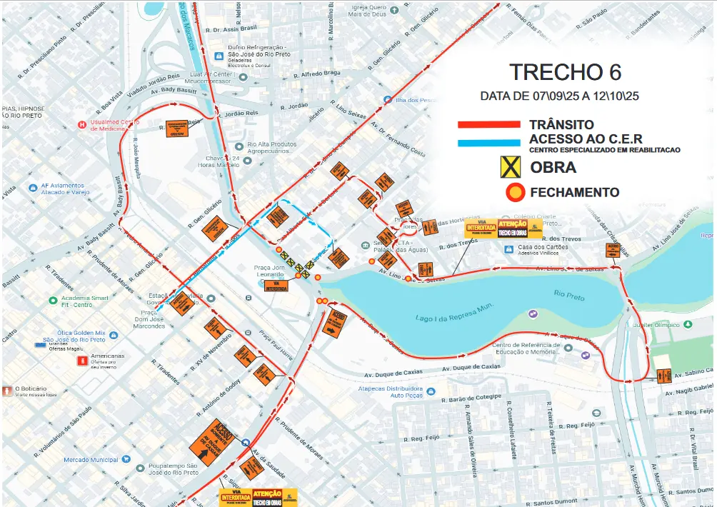 Veja mapa com as interdições (Reprodução)