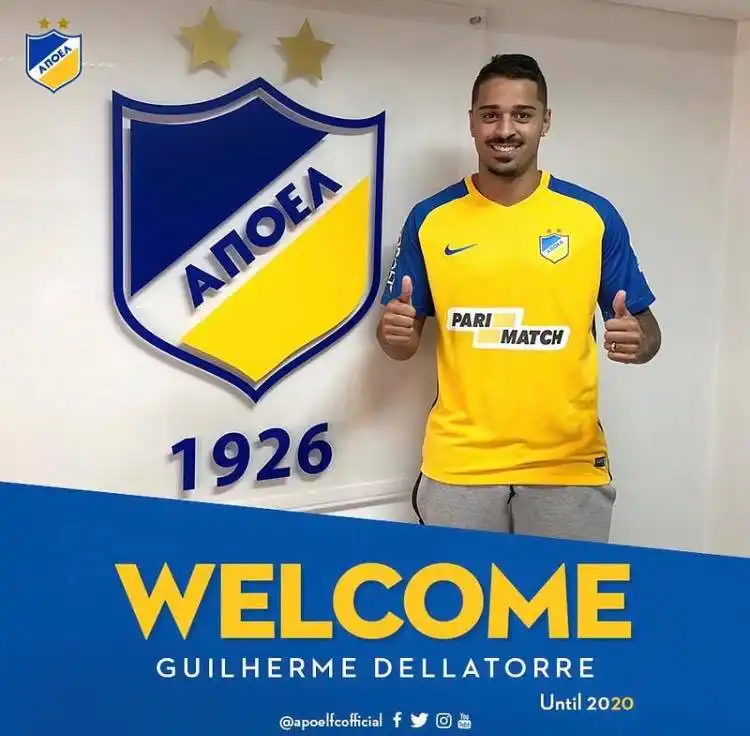 Guilherme Dellatorre se apresentou em dezembro ao Apoel (apoelfc.com.cy)